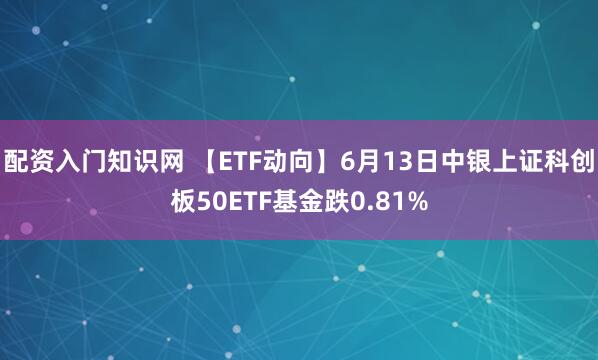 配资入门知识网 【ETF动向】6月13日中银上证科创板50ETF基金跌0.81%