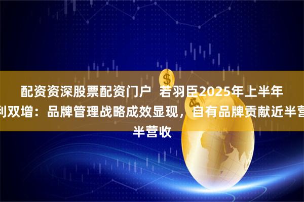 配资资深股票配资门户  若羽臣2025年上半年营利双增：品牌管理战略成效显现，自有品牌贡献近半营收